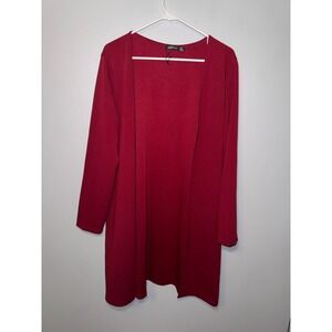 Boohoo Women's Red Long‎ Sleeve Cardigan